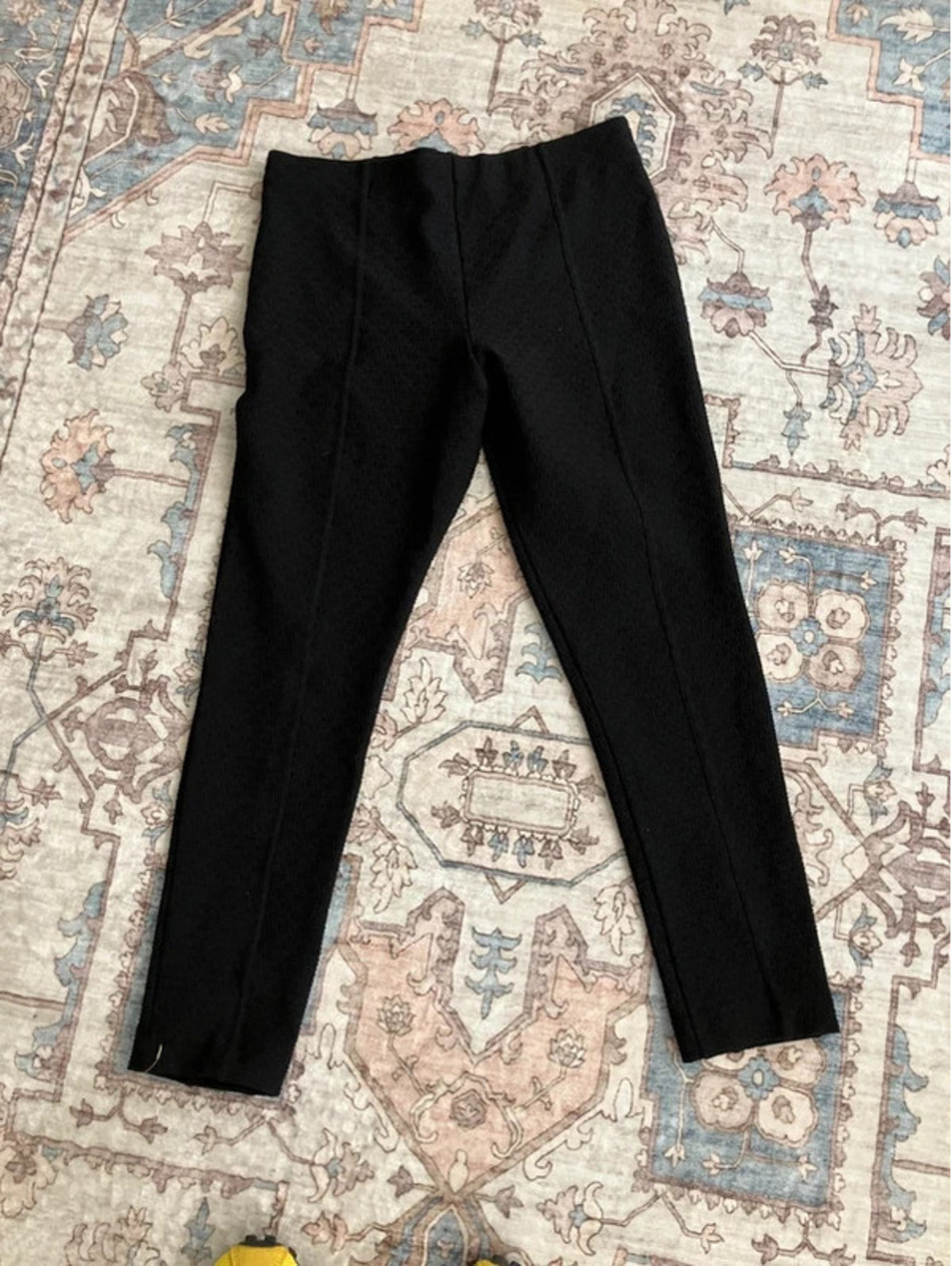 Sno Skins Womens L Textured Stretch Pull On Trousers Black Made in USA Knit
